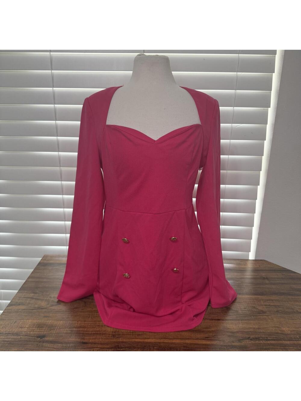 Milk & Honey Pink Long Sleeve Mini Dress